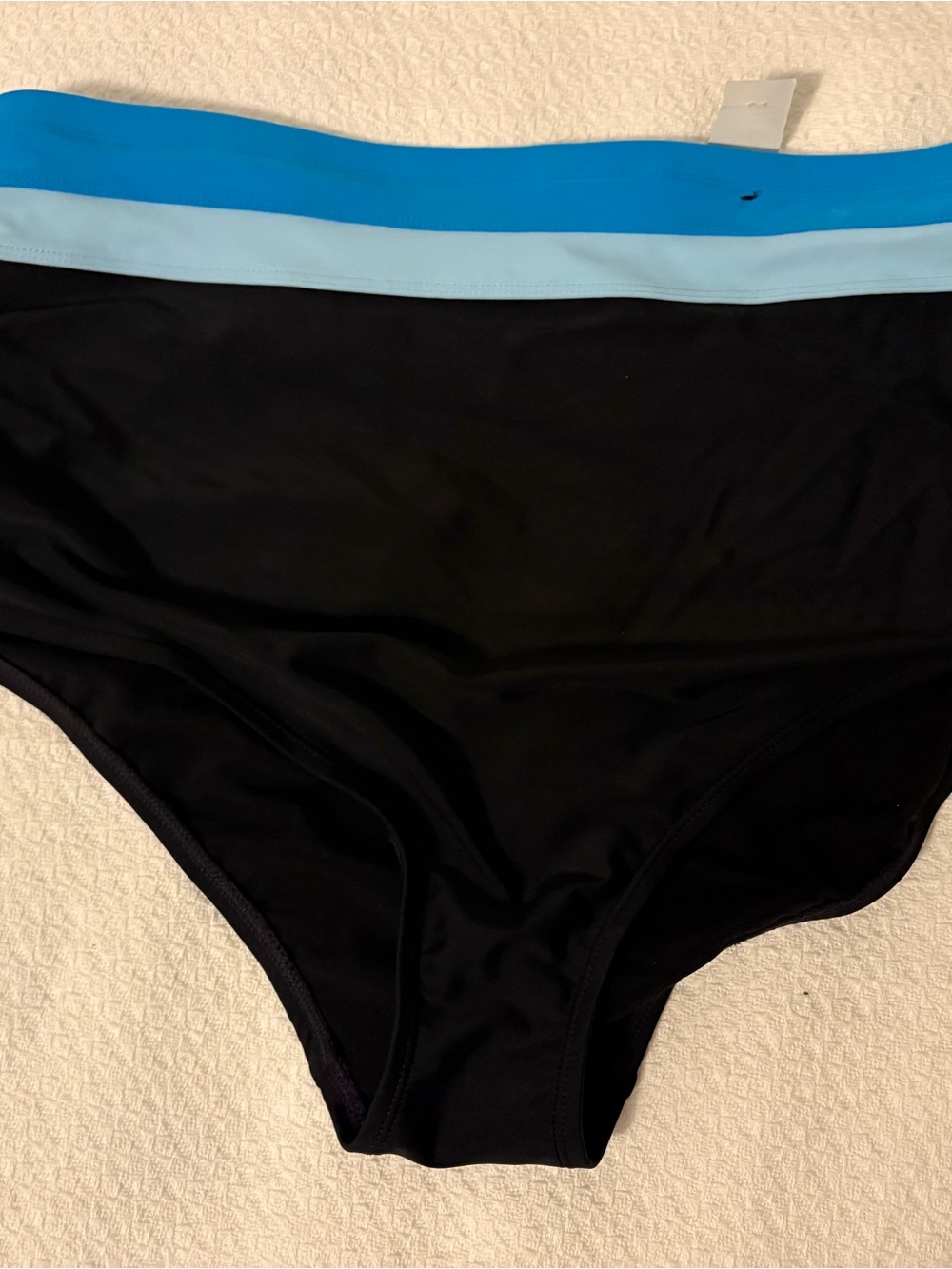 torrid Black Swim Bottom with Dual Blue Waistband